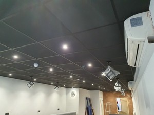 40m2 Black Suspended Ceiling Grid Kit Inc Tiles Trim Wire And