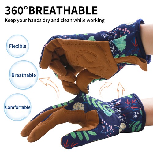 Leather Work Gloves Gardening Thorn Proof Gloves Garden Planting Pruning Weeding - Picture 22 of 26