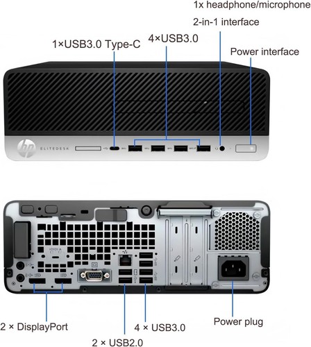 HP EliteDesk 705 G5 SFF AMD Ryzen 5 PRO 3400G 3.70Ghz 16GB RAM 512GB SSD Grade C - Zdjęcie 4 z 16