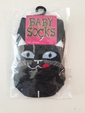Baby toddler Boys girls ankle Socks cat black new Kiddles BL