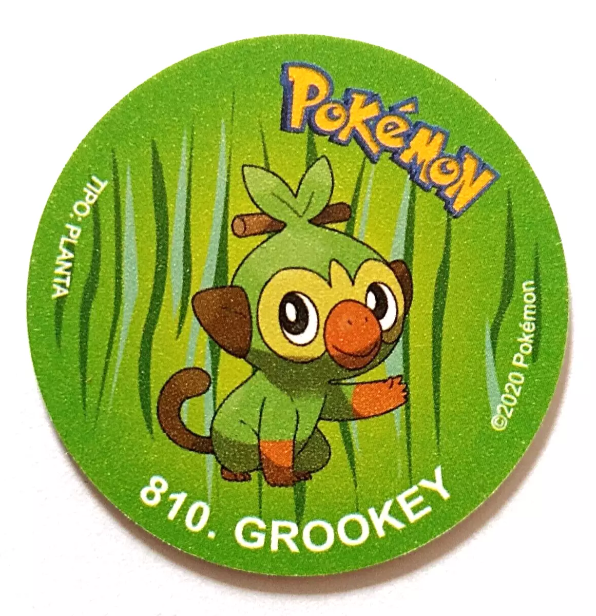 TAZO POKEMON DKV #810 GROOKEY 2019 Sword & Shield PERU Edition Pogs Taps