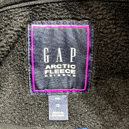 Gap Sweater Kids 12 Black Arctic Fleece Henley Snap High Neck Jacket Pocket - Picture 2 of 12
