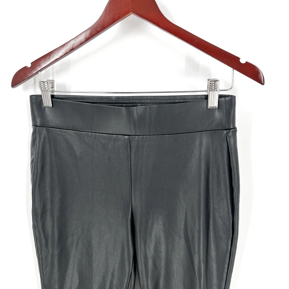 Pantalones forrados de vellón ajustados de cuero sintético LOFT para mujer pequeños pequeños SP negros Foto 3 de 4