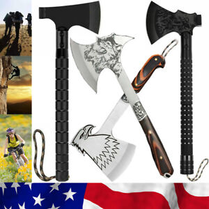 Tactical Tomahawk Throwing Hatchet Axe Camping Fixed Blade Survival Kit Backpack