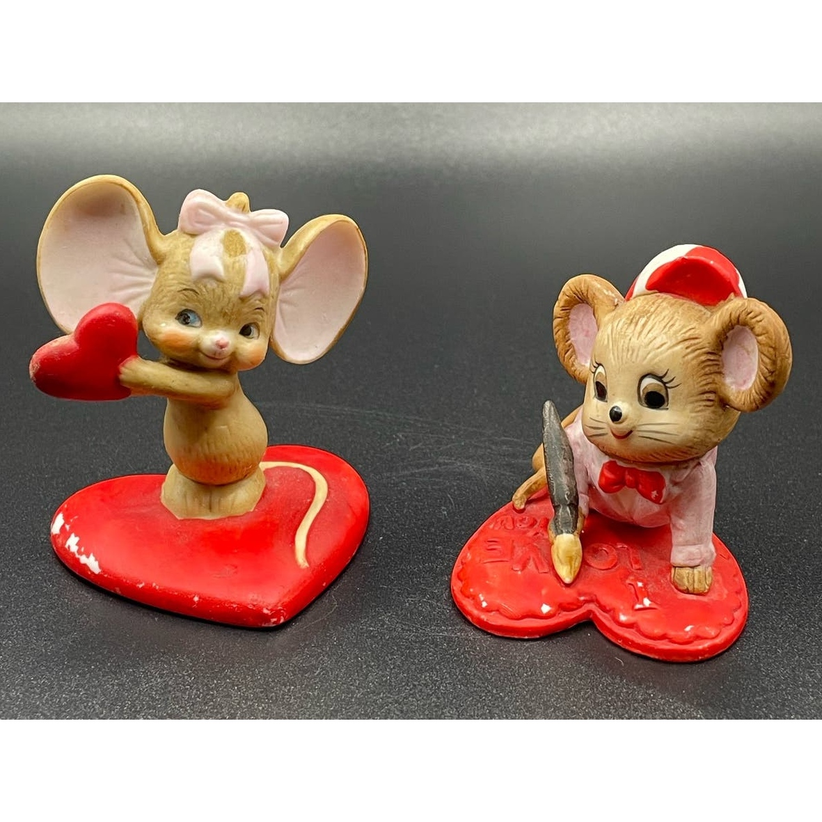 Vintage Lefton Mouse Valentine Figurines eBay