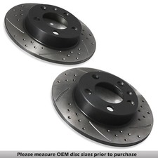 DISCOS DE FRENO TRASEROS 232MM PAR RANURADOS PERFORADOS PARA SKODA FABIA OCTAVIA 1996+