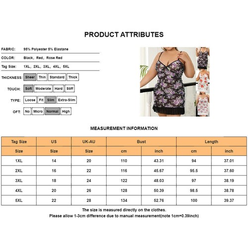 Plus Size Sexy Floral Print Mesh Ruffle Hem Spaghetti Strap Dress - Picture 2 of 19