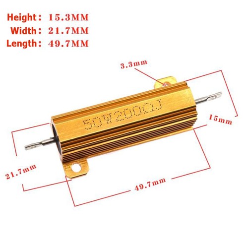 RX24 10W 25W 50W 100W 0.1Ω-100KΩ Aluminum Metal Housing Heavy Duty Resistance - Picture 12 of 13