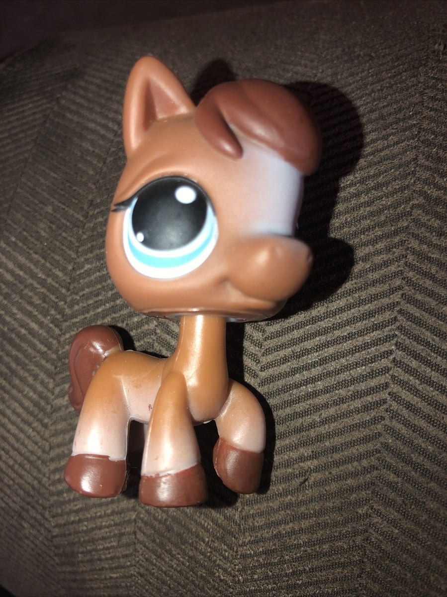 LITTLEST PET SHOP 337 BROWN HORSE PONY 2007 GRAY MAGNET