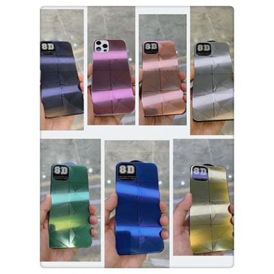 For iPhone 12/Pro/Max/Mini Plating Mirror Back Tempered Glass Film Protector