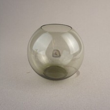 Alfred Taube Glasvase Glas Rauchglas Vase Mid century Kugelvase Grau ca. 13 cm H