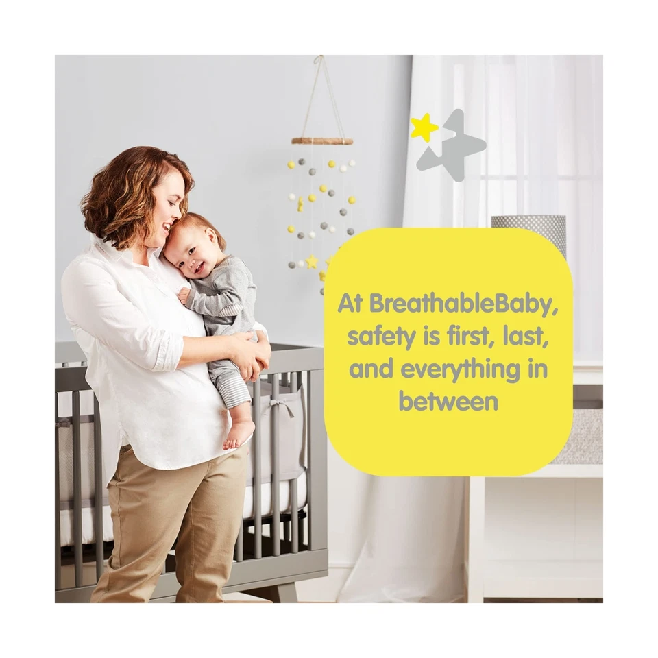 Forro de malla transpirable para bebé transpirable para cunas de tamaño completo, malla clásica de 3 mm, S... Foto 3 de 4