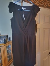 "Loft" Ann Taylor Black Open Womans Gown/Dress Designer Size: (8)