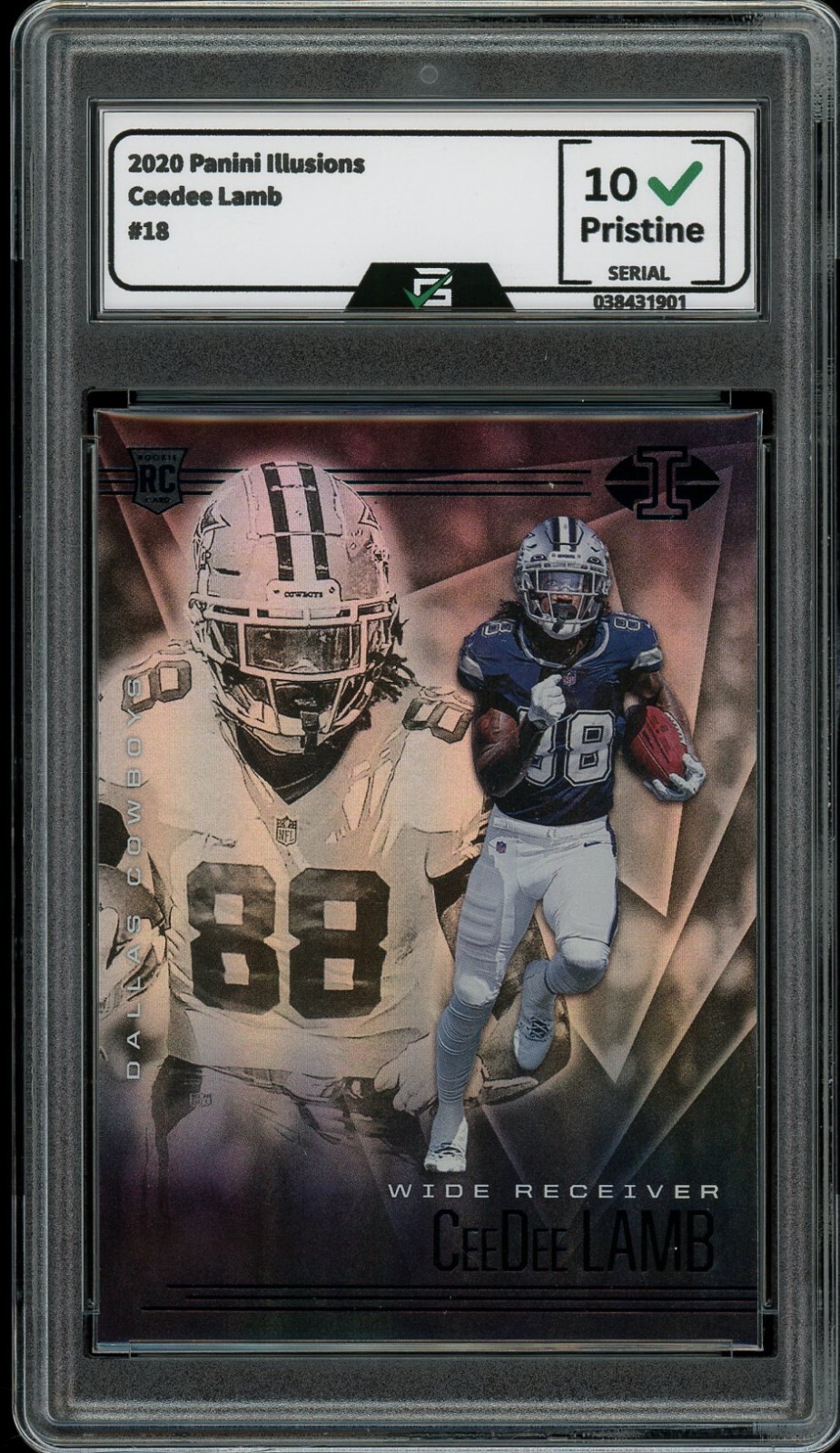 2020 Panini Illusions #18 CeeDee Lamb GRADED 10 Gem Mint ROOKIE CARD RC