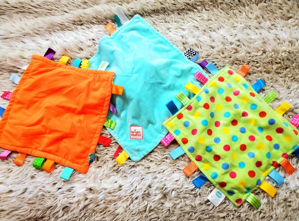 Taggies Manta de Seguridad León Lovey Peluche Lote Set Verde Naranja Safari Terciopelo 14" Foto 2 de 4