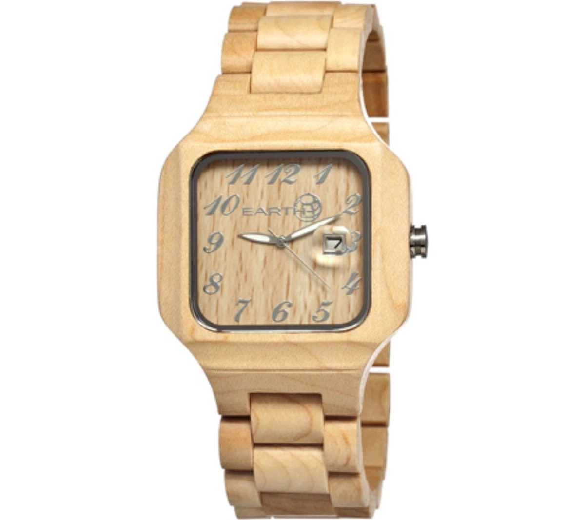 Earth SESO01 Men Khaki Wood Large Square Testa Eco Friendly