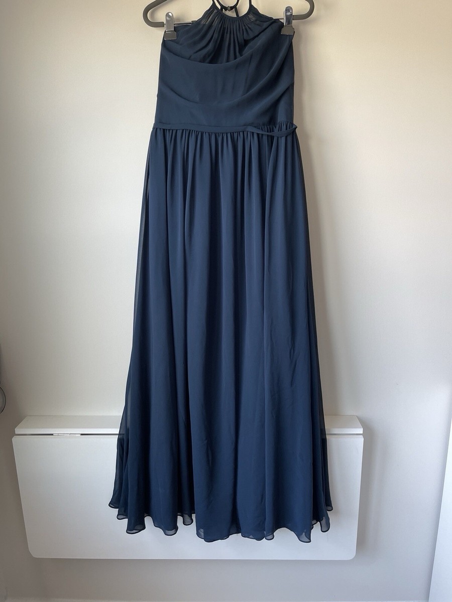 Azazie Bridesmaid Occasions Formal Dress Size 10 Color ink blue Navy Flowy  Gown