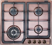 Delonghi ROF46PRO Kochfeld 4 Brenner Gusseisen 1 Dreifachkrone Kupfer