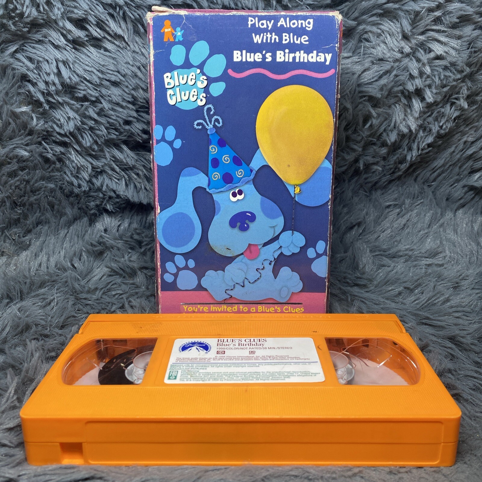 Blue's Clues : Blue's Birthday VHS 1998 Blues Nick Jr Nickelodeon Orange Tape 97368388734 | eBay