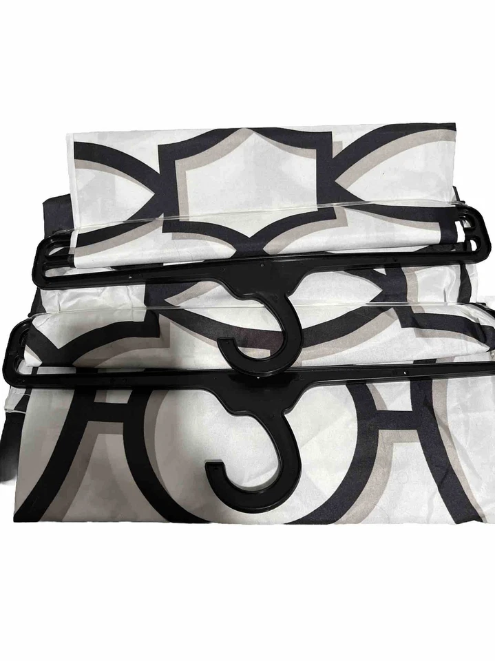 Mainstays Fabric Shower Curtain: Faux Linen White/Gray Design 70x72curtain - Image 4 of 4