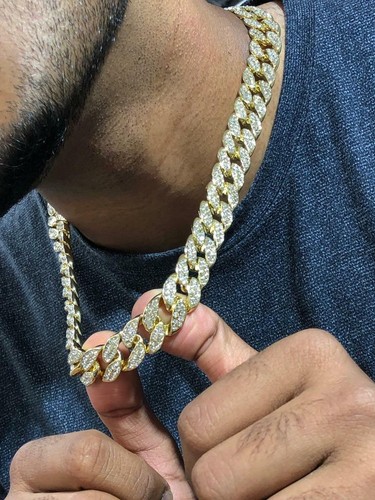 Miami Cuban Link Chain 14k Gold Finish 