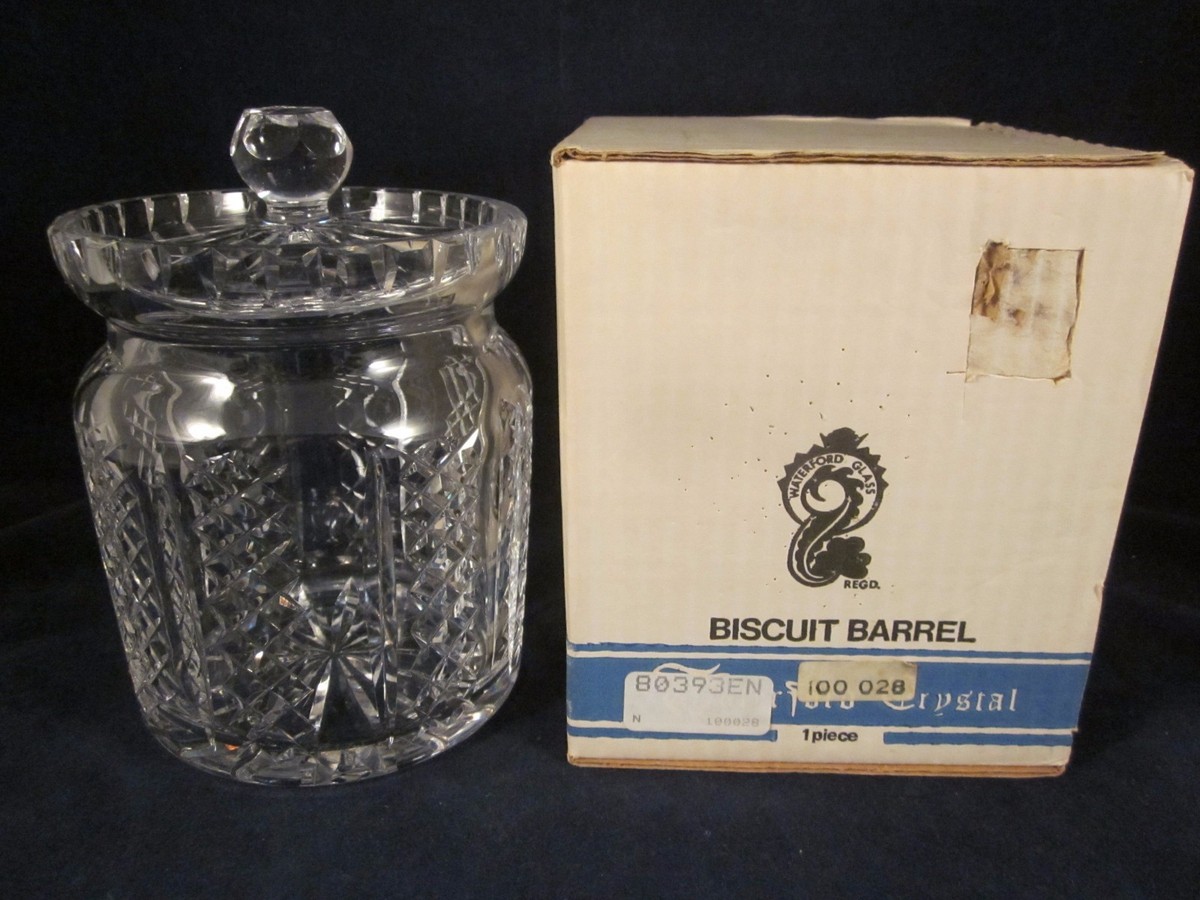 ビスケットバレル（ウオーターフォード） WATERFORD CRYSTAL Biscuit Barrel w/ Lid Vertical Diamond Cut