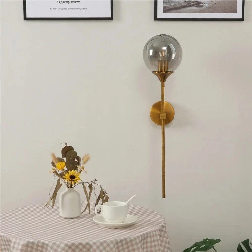 Lámparas de pared nórdicas modernas simples brazo cabecera luces de pared LED lámpara de habitación Foto 3 de 4