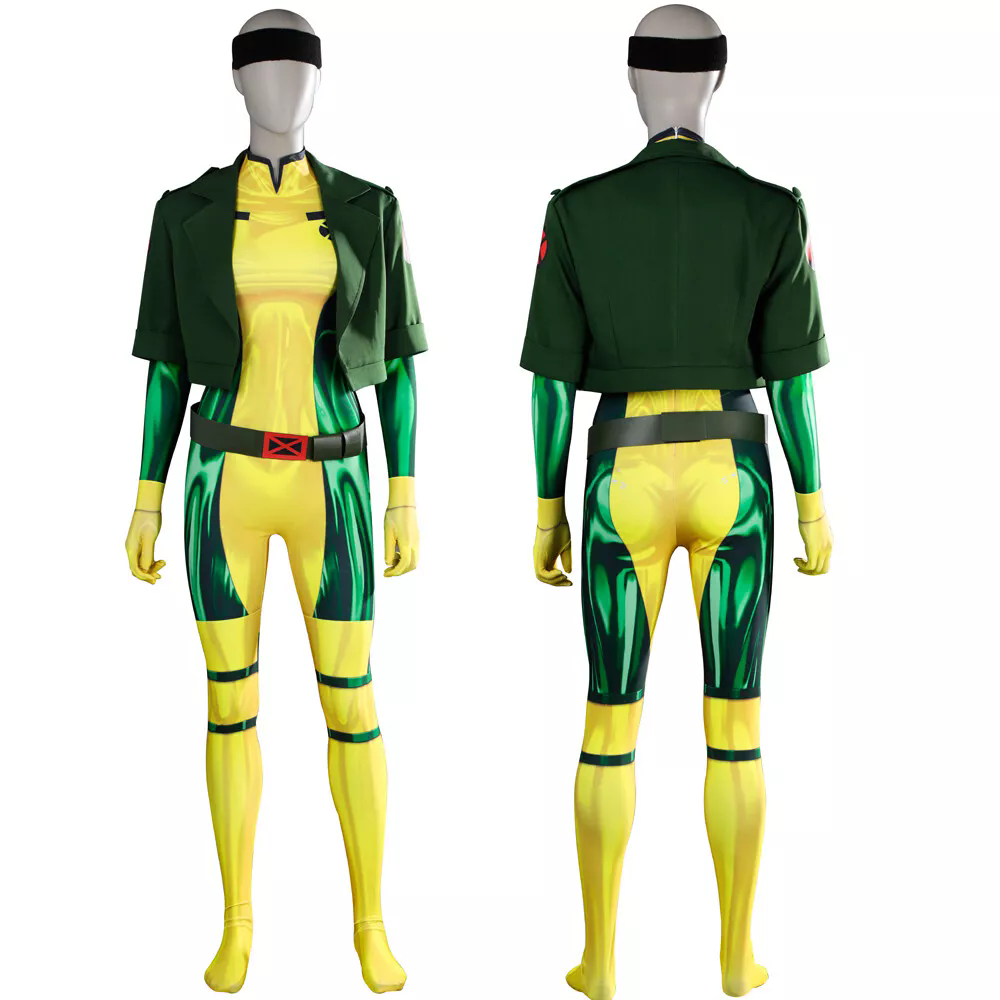 X-men 97 Rogue Jumpsuit Anna Marie Cosplay Costume Lady Green