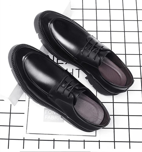 Men's Leather Shoes Hollow Out Round Toe Lace Up Summer Business Formal Sandals - Picture 8 of 11