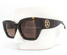 Chanel Black / Grey Leather CC Detail 5234-Q Square Sunglasses Chanel