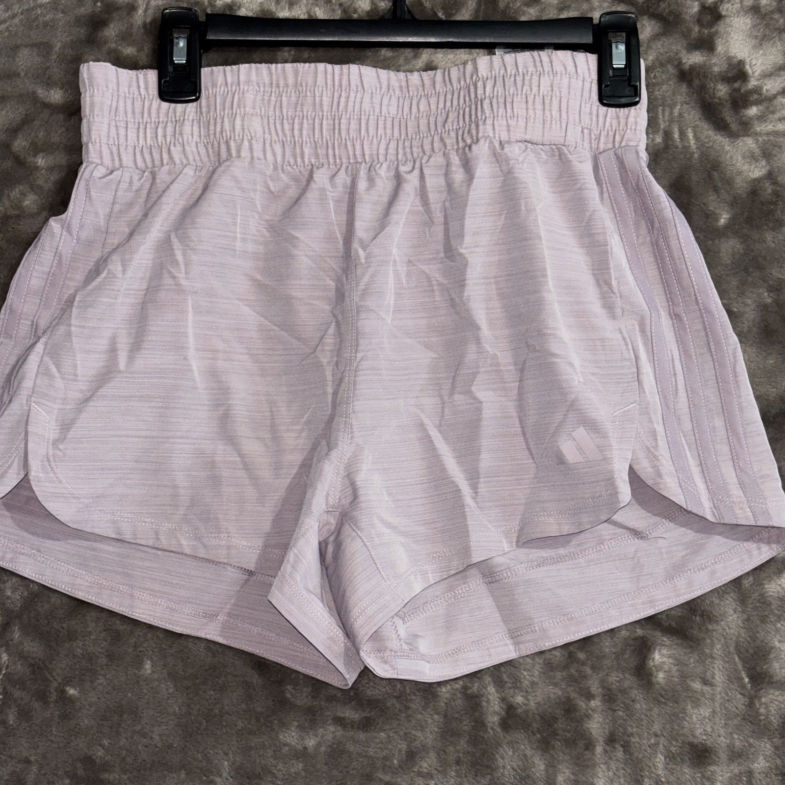 Adidas Aeroready Pacer Training Woven High-Rise Shorts Womens Small Purple Logo