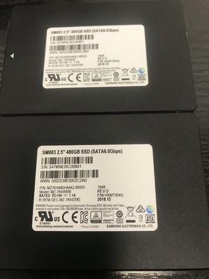 2x Samsung SM883 MZ-7KH4800 480GB V-NAND v4 SSD-Festplatte SATA-3  24/7-geeignet