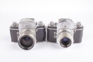SLR Film Cameras Working Exa Ihagee Dresden w/ Lenses x2