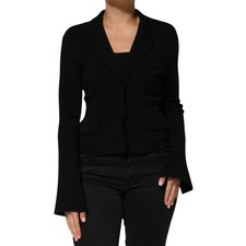 DOLCE & GABBANA Jacket Black Viscose Single Breasted Blazer IT38/US4/XS 4130usd