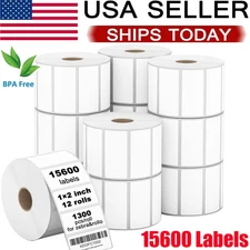 15600labels 2"x1"Direct Thermal Barcode SKU Labels for Rollo&Zebra LP2824 LP2422
