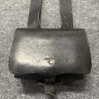 Black Leather Ammo Pouch US Civil War Reproduction with Shoulder Strap