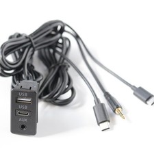 Vehicle Dash Mount USB and AUX Socket Extension Cable for Practical Use