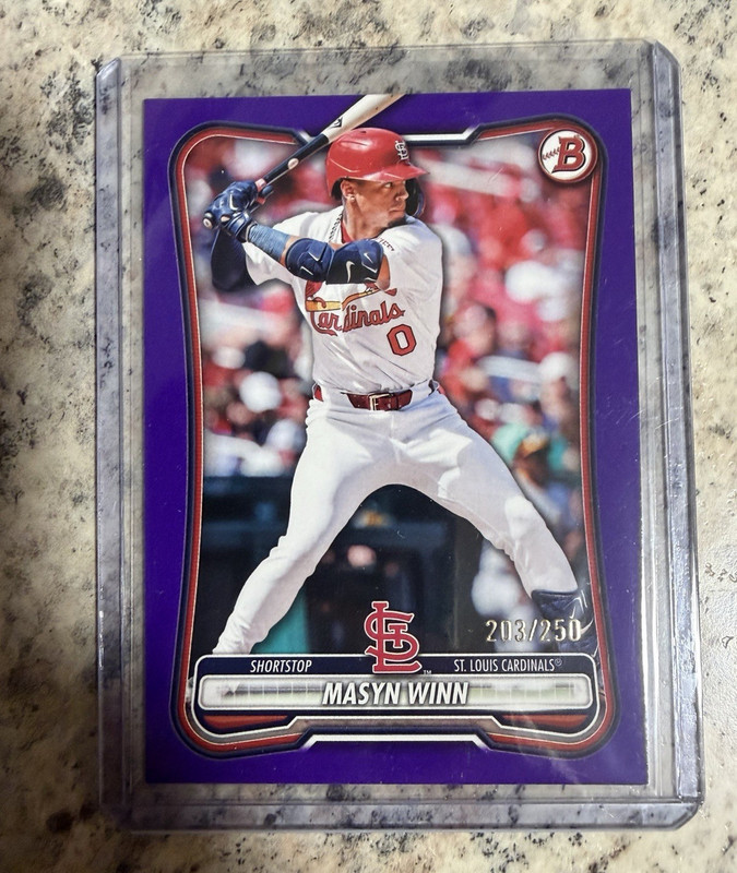 Topps Bowman Masyn Winn St. Louis Cardinals Purple Parallel #72 203/250 2025