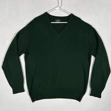 Jantzen Vintage Men's XL Sweater V-Neck Acrylic Long Sleeve Made In USA Green