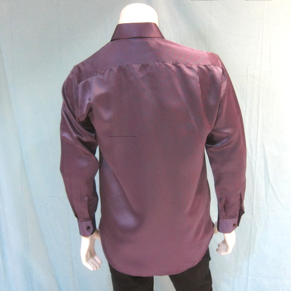 Camisa Stefano Ricci Para Hombre Mediana Seda Púrpura con Lunares Foto 4 de 4