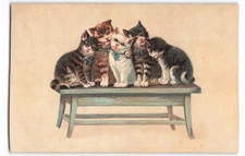1900 Fleischmann & Co. Yeast Advertising Postcard – Kittens Illustration