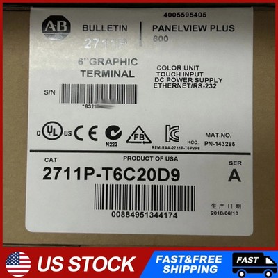 NEW AB 2711P-T6C20D9 SER A PanelView Plus 600 Touchscreen Terminal 2711PT6C20D9