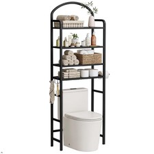 4-Tier Over The Toilet Storage, Bathroom Organizer, Space-Saving, 72" H Above...