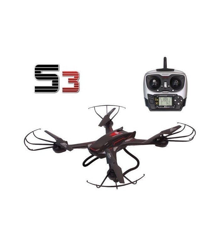 Drone quadcopter noir avec caméra HD - Télécommande sans fil et vol stationnaire