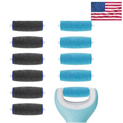 Replacement Roller Heads for Amop Pedi Perfect - 6 Extra Coarse & 5 Regular