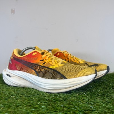 Puma Laufschuhe Größe UK 9 Herren Deviate Nitro gelb orange Schuhe Carbon