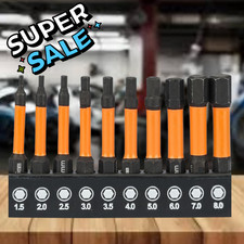 Hex Allen Key Drill Bit Set 10 Pcs Impact Screwdriver Driver Bits S2 Steel 50mm