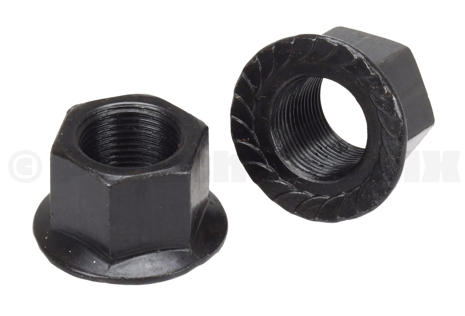 Flanged Axle Nuts 14mm (m14 X 1.0) - Pair - Black
