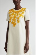 Carolina Herrera Embellished Wool Shift Dress NWT Sz 16