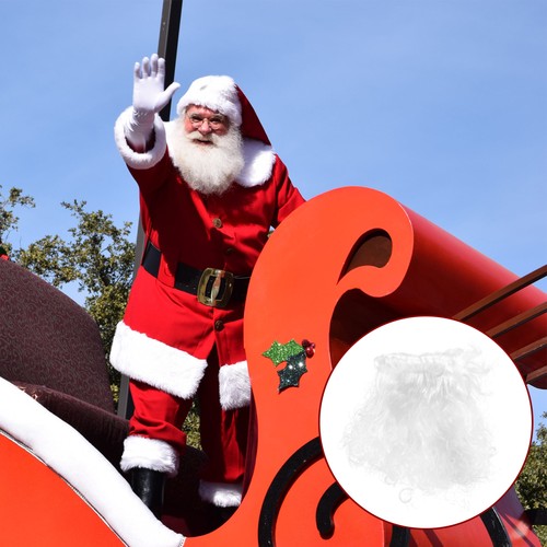 White Beard Santa Claus Beard Artificial Christmas Cosplay Supply Party Prop - Picture 3 of 12